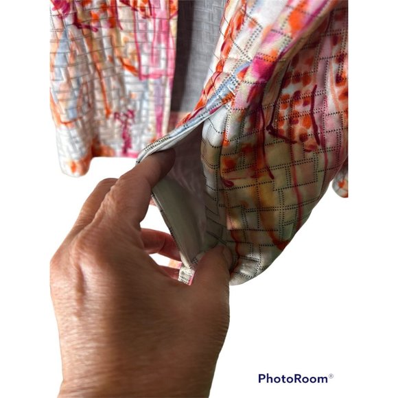 Multiples Camellia wood buttons printed light Cardigan NWT Size Large - Picture 6 of 7